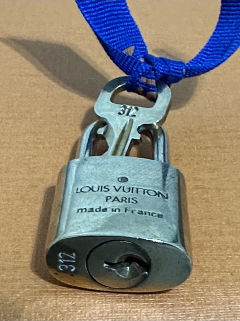 Louis Vuitton Gold Tone Padlock and Key #312*